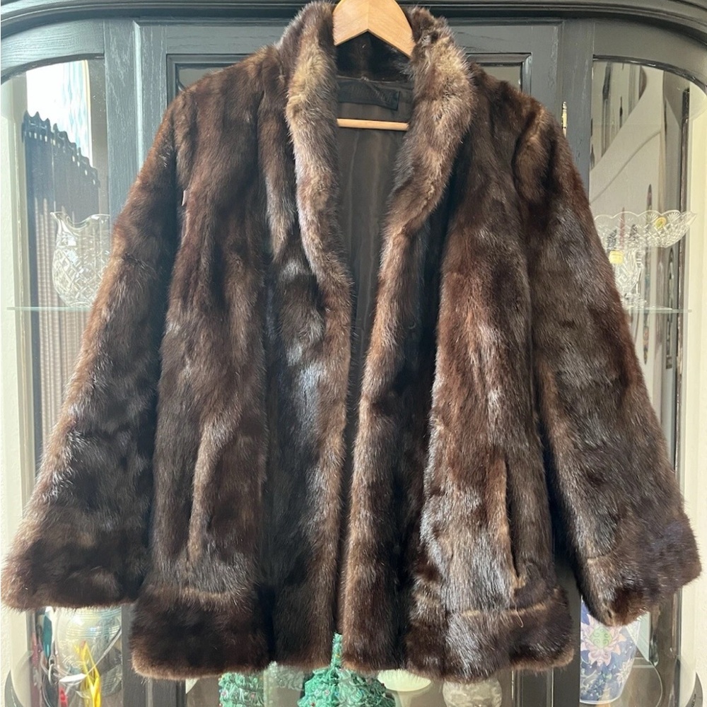Unique Vintage Rich Brown Faux Fur Teddy Jacket
